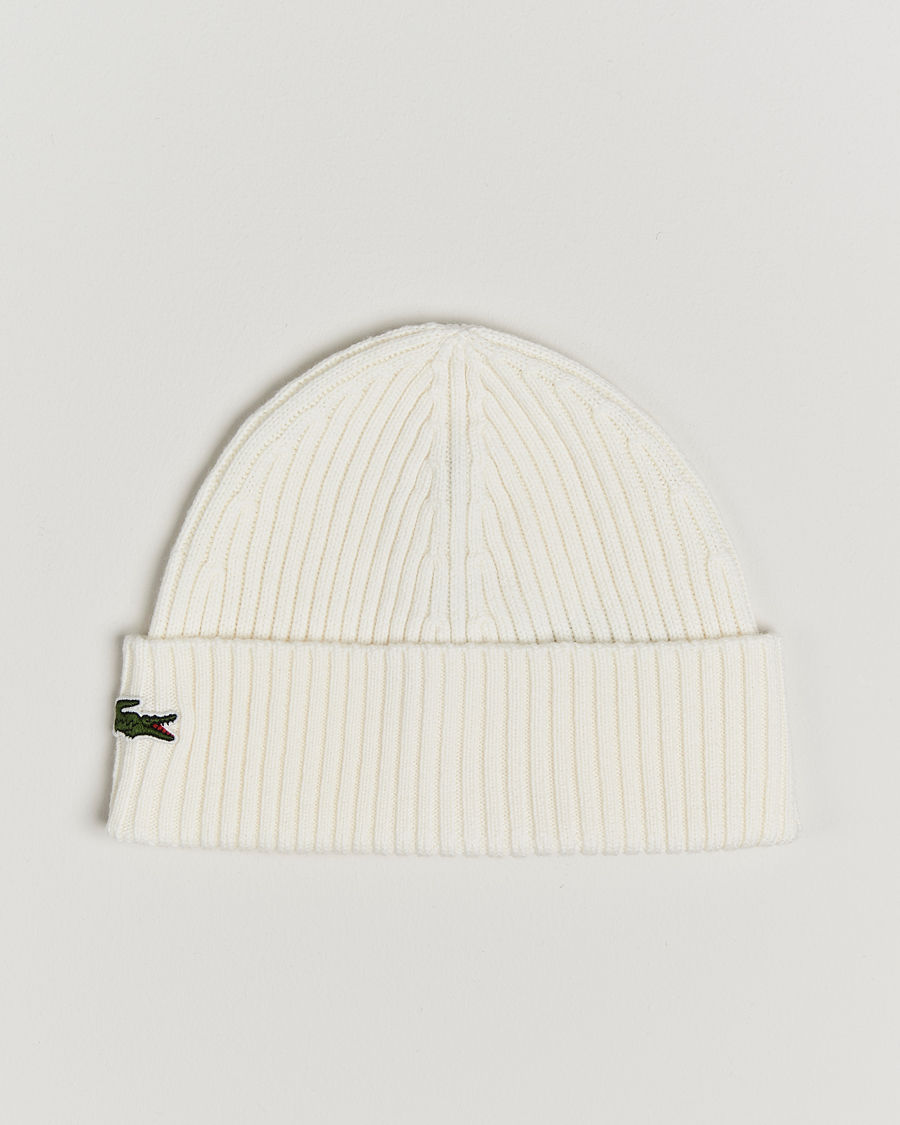 Herren | Lacoste Wool Knitted Beanie Flour | Lacoste | Wool Knitted Beanie Flour