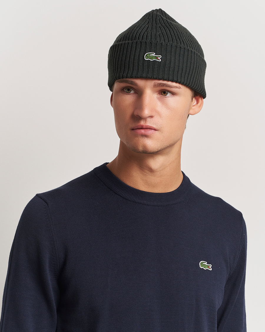 Herren | Lacoste Wool Knitted Beanie Sapwood | Lacoste | Wool Knitted Beanie Sapwood