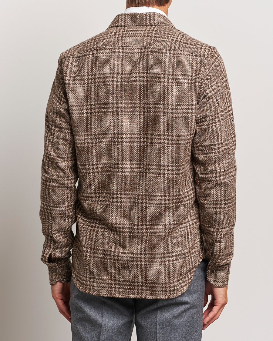 Herren | Hemden | Kiton | Wool Check Overshirt Brown Check