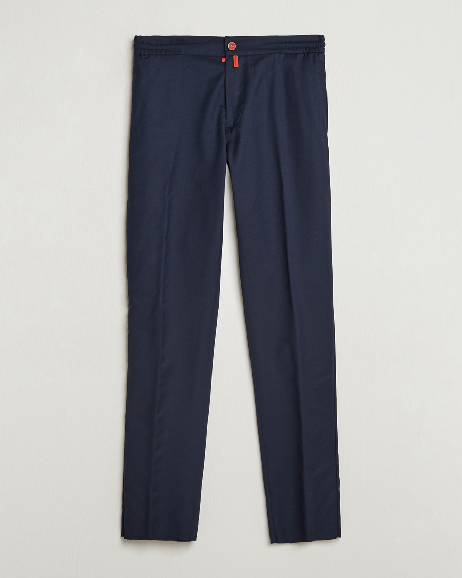 Herren | Hosen | Kiton | Wool Stretch Drawstring Trousers Navy