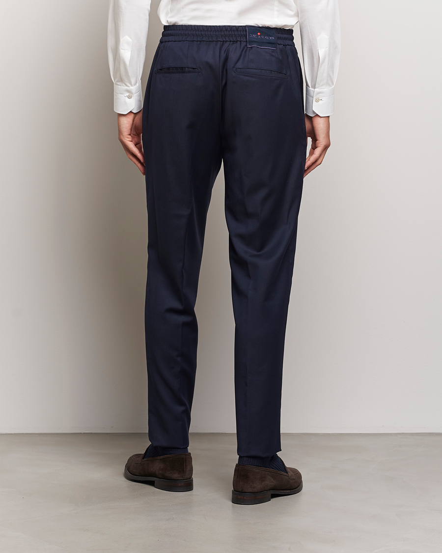 Herren | Hosen | Kiton | Wool Stretch Drawstring Trousers Navy