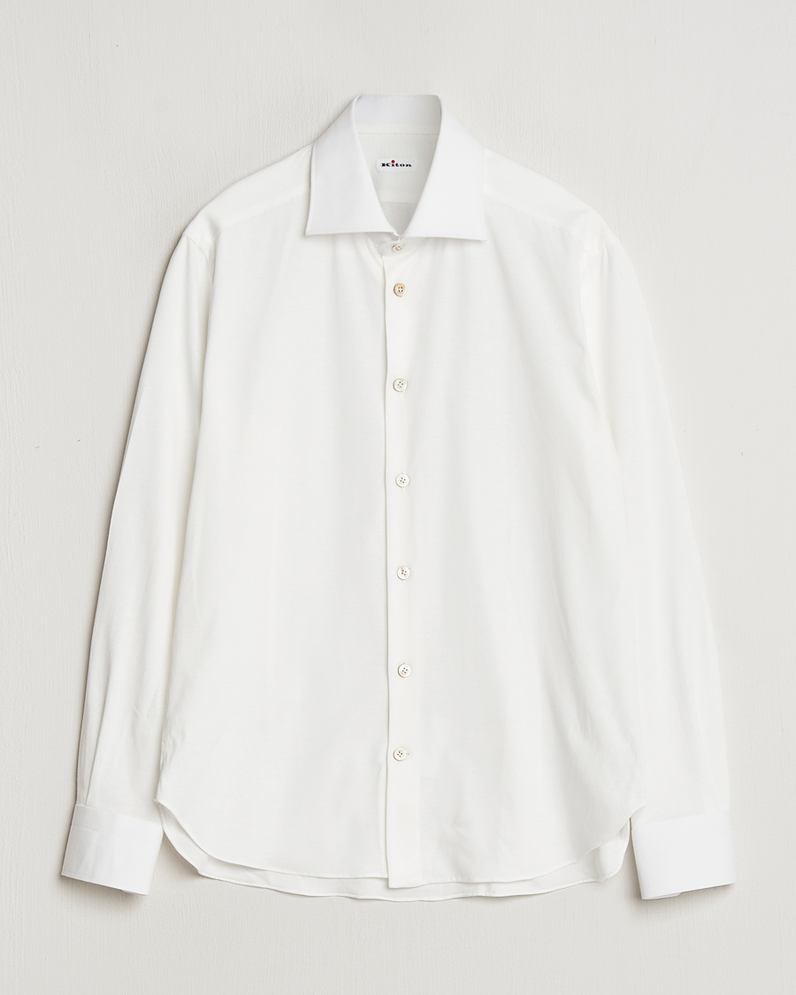 Herren | Hemden | Kiton | Cotton Jersey Shirt White