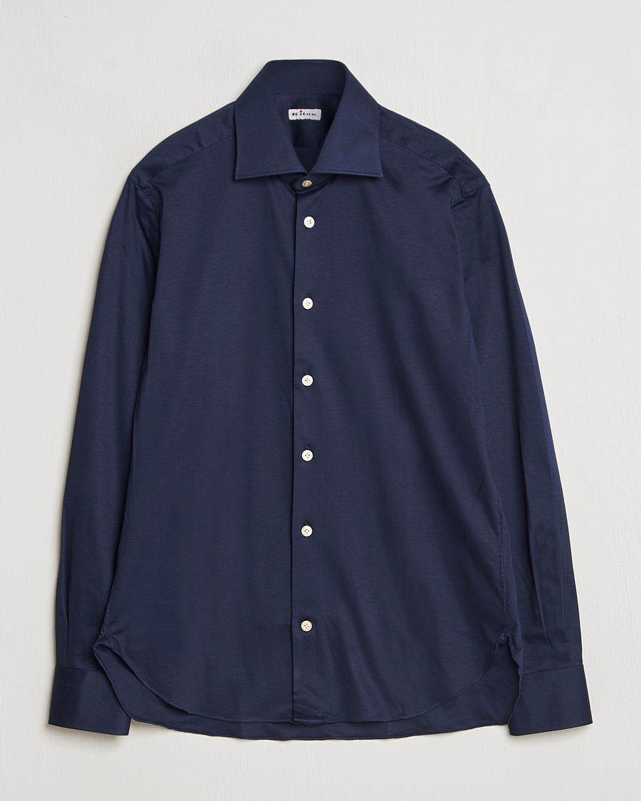 Herren | Hemden | Kiton | Cotton Jersey Shirt Navy