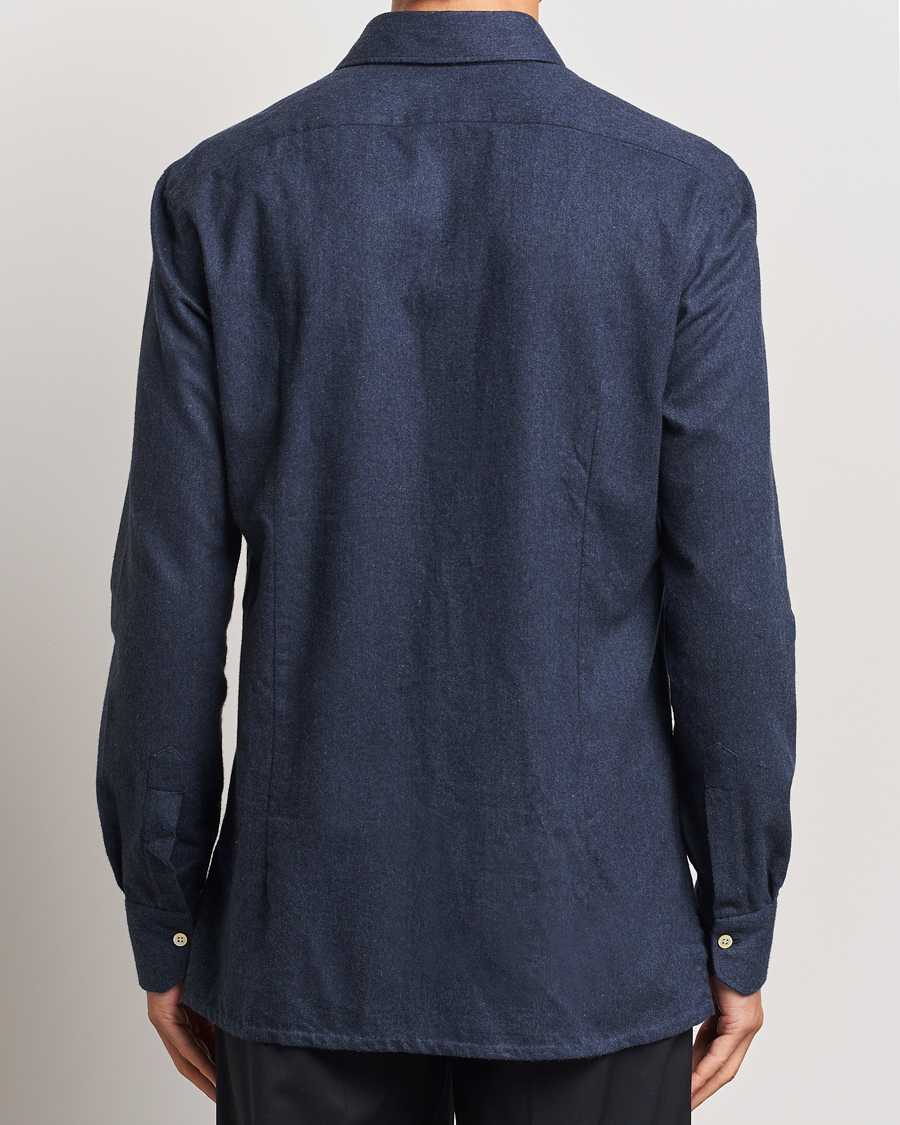 Herren | Hemden | Kiton | Soft Flannel Sport Shirt Navy