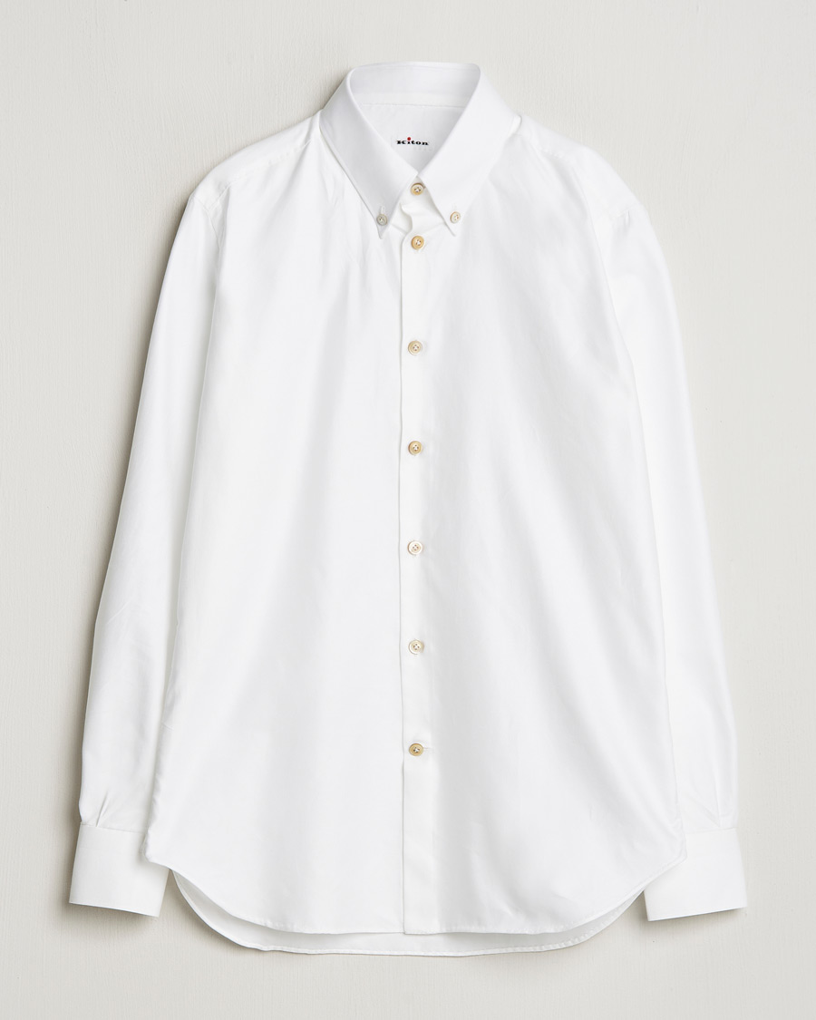 Herren | Hemden | Kiton | Slim Fit Button Down Oxford Shirt White