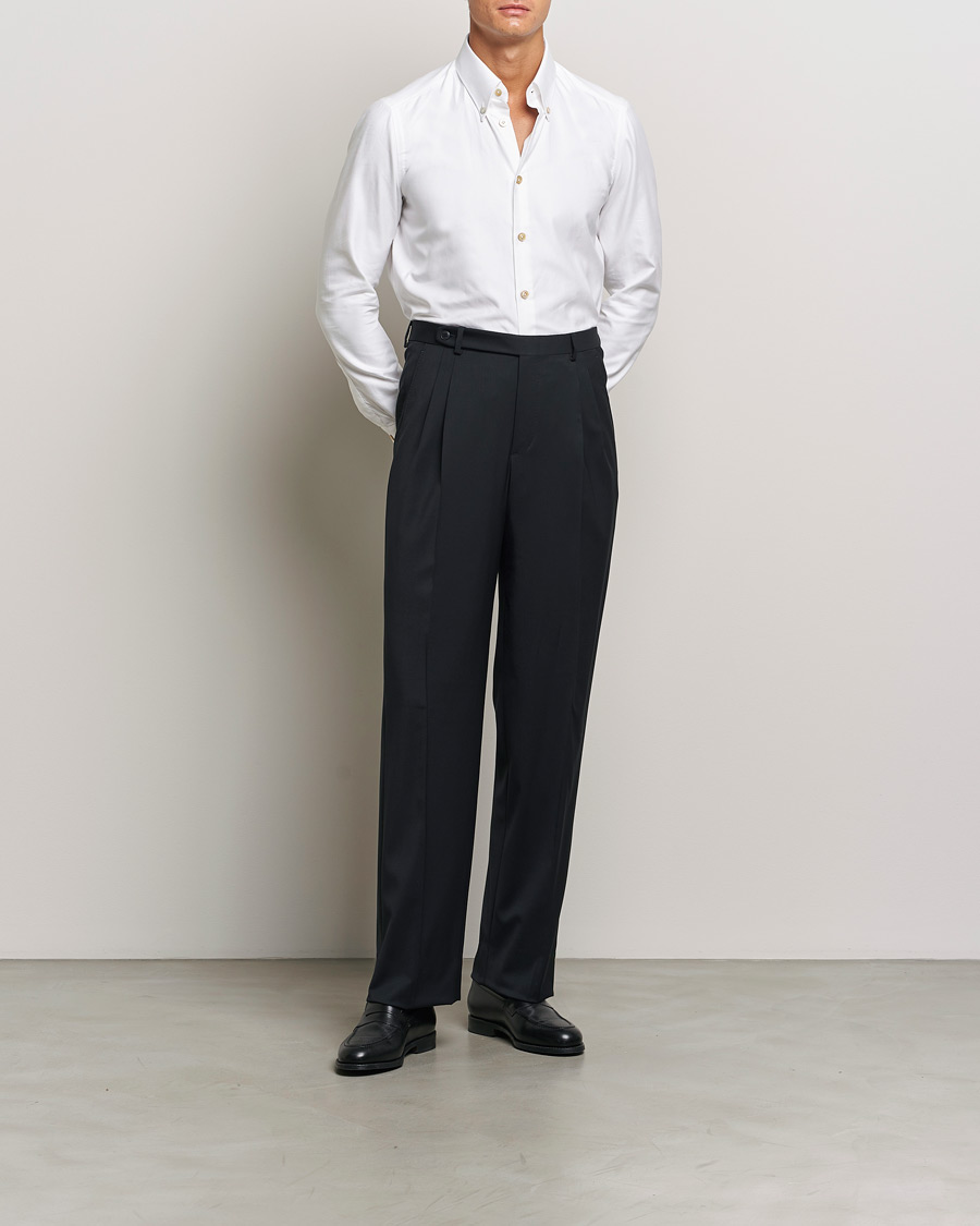 Herren | Hemden | Kiton | Slim Fit Button Down Oxford Shirt White