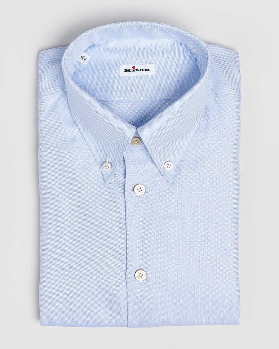Herren | Hemden | Kiton | Slim Fit Button Down Oxford Shirt Light Blue