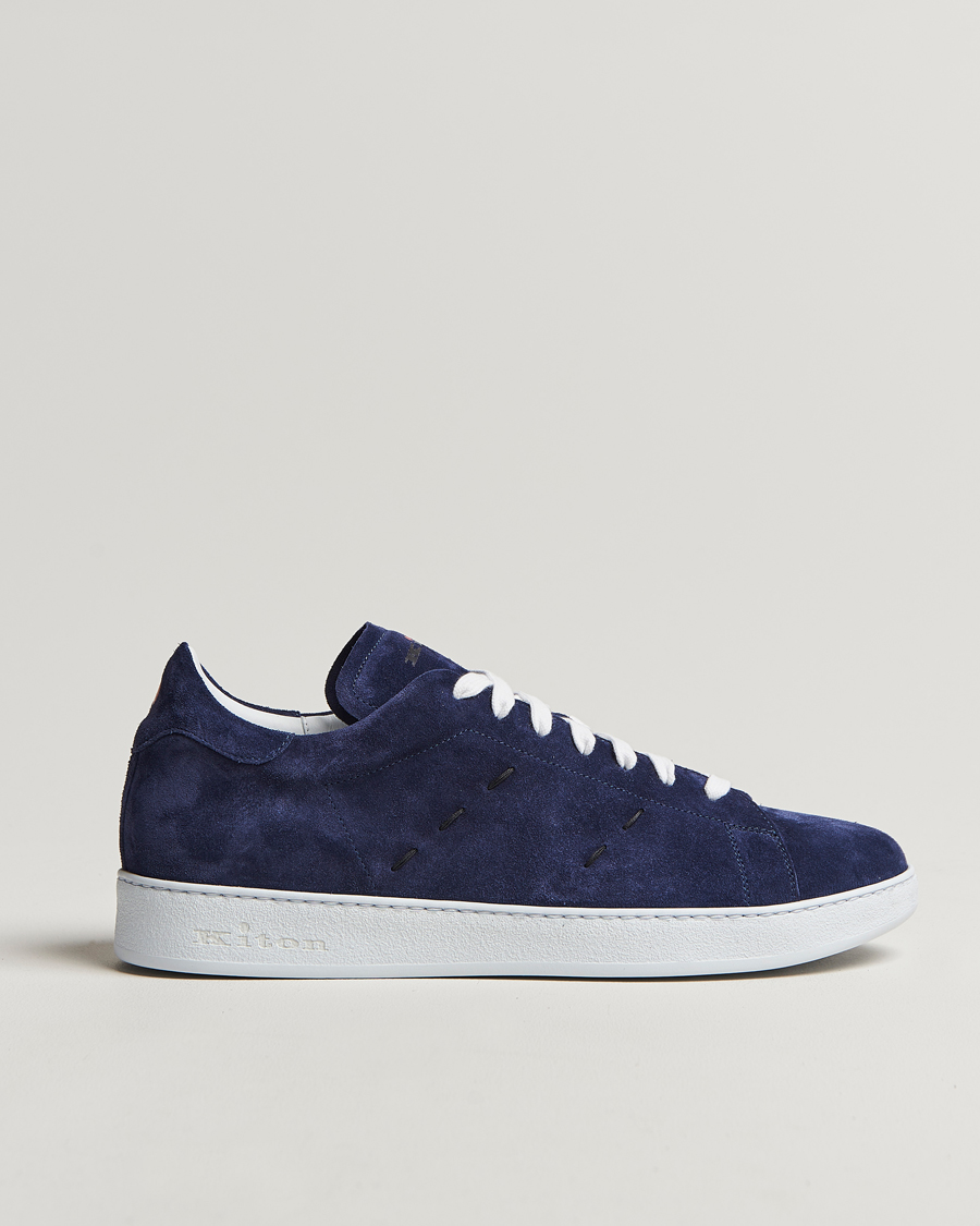 Herren | Kiton Plain Sneakers Navy Suede | Kiton | Plain Sneakers Navy Suede