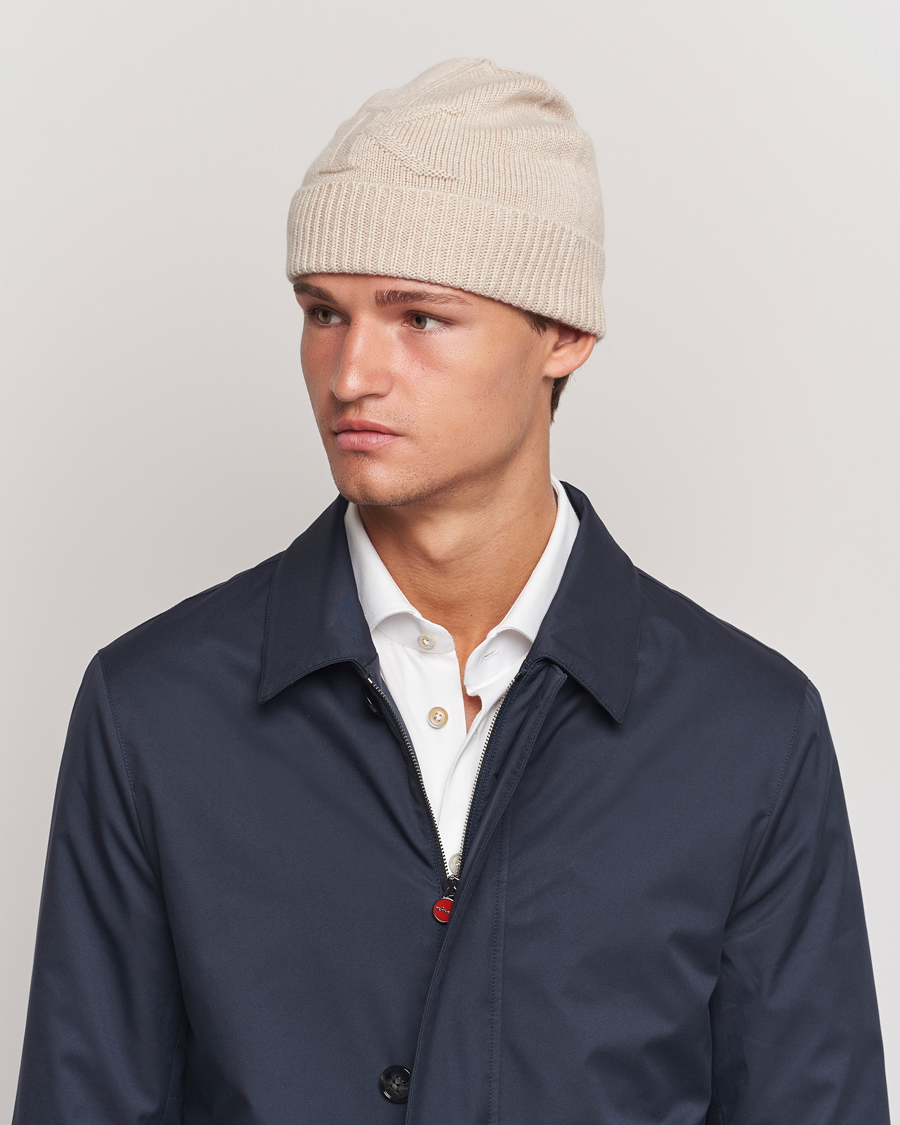 Herren | Kiton Cashmere Beanie Beige | Kiton | Cashmere Beanie Beige
