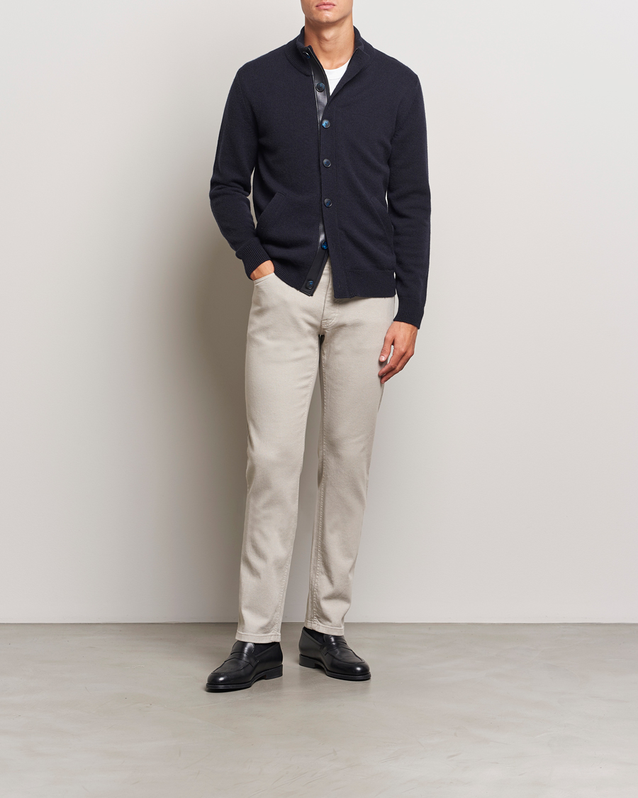 Herren | Pullover | Brioni | Cashmere Cardigan Jacket Navy