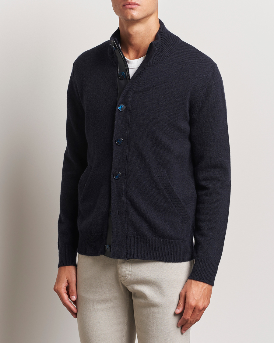 Herren | Pullover | Brioni | Cashmere Cardigan Jacket Navy