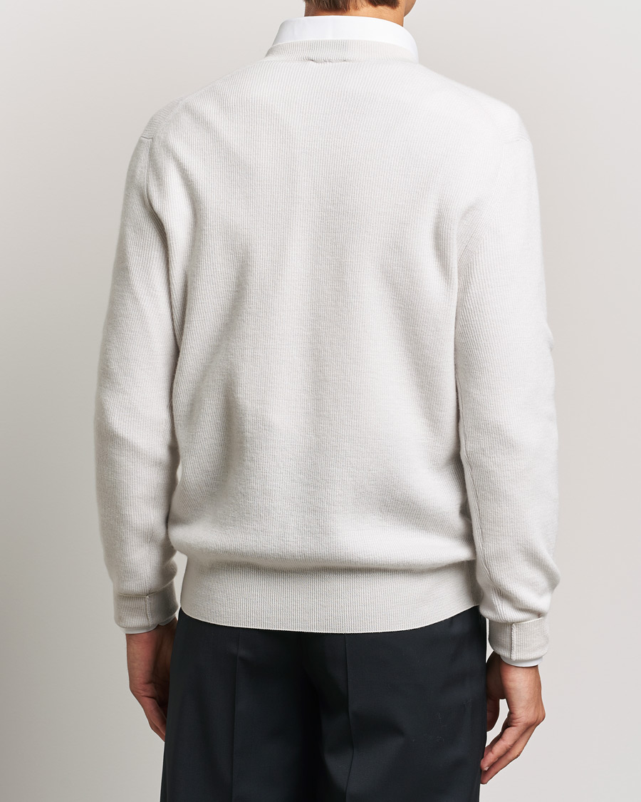 Herren | Pullover | Brioni | Rib Cashmere V-Neck Sweater Light Grey