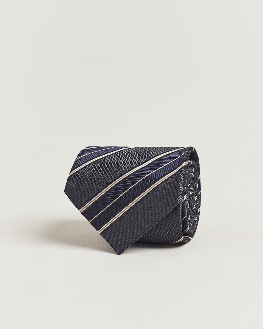 Herren | Brioni Regimental Stripe Silk Tie Navy | Brioni | Regimental Stripe Silk Tie Navy