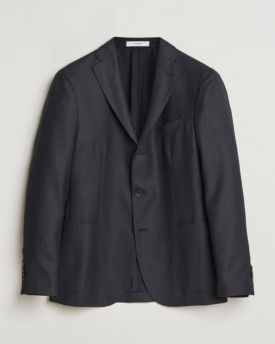 Herren | Sakkos | Boglioli | K Jacket Wool Hopsack Blazer Charcoal