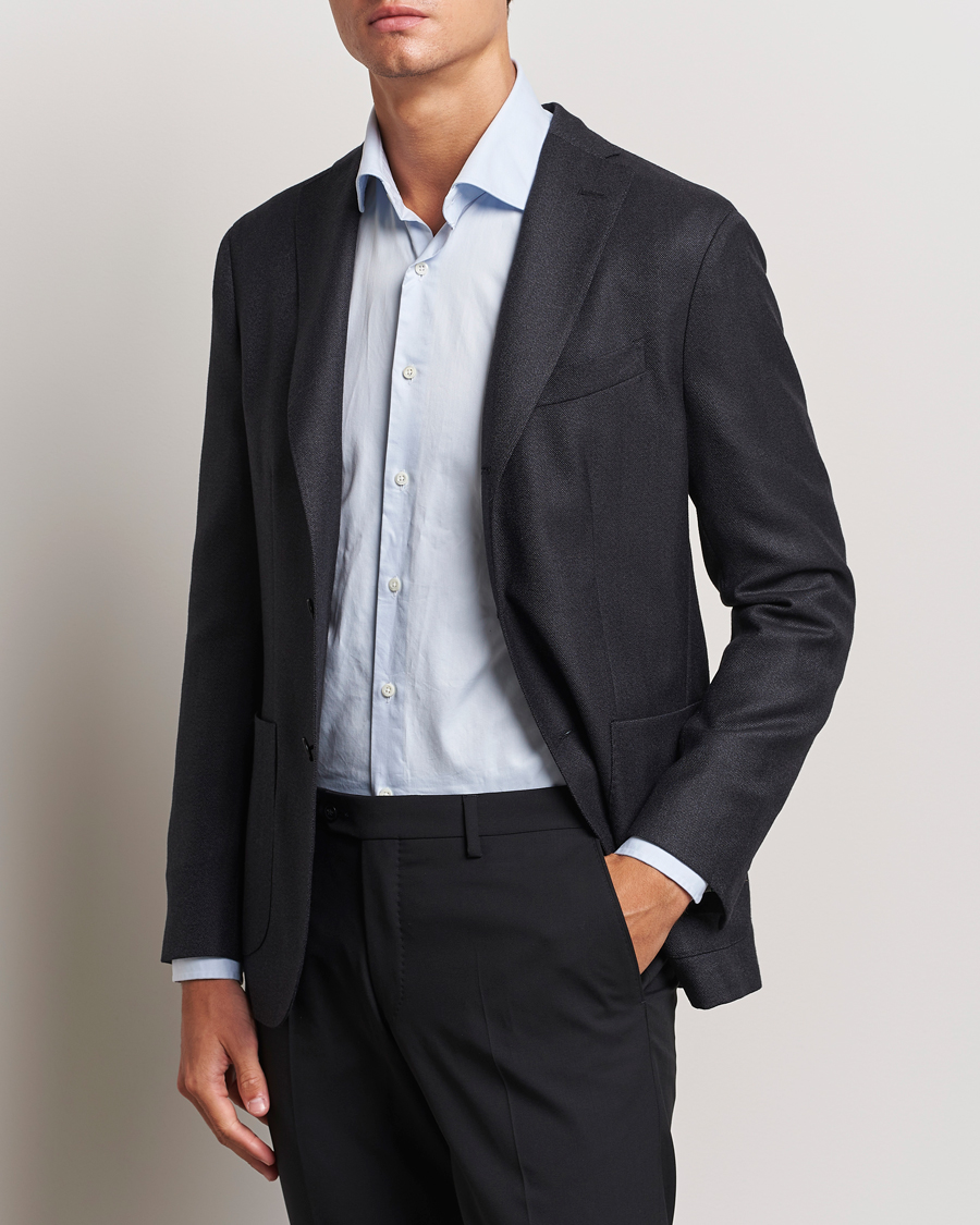 Herren | Sakkos | Boglioli | K Jacket Wool Hopsack Blazer Charcoal