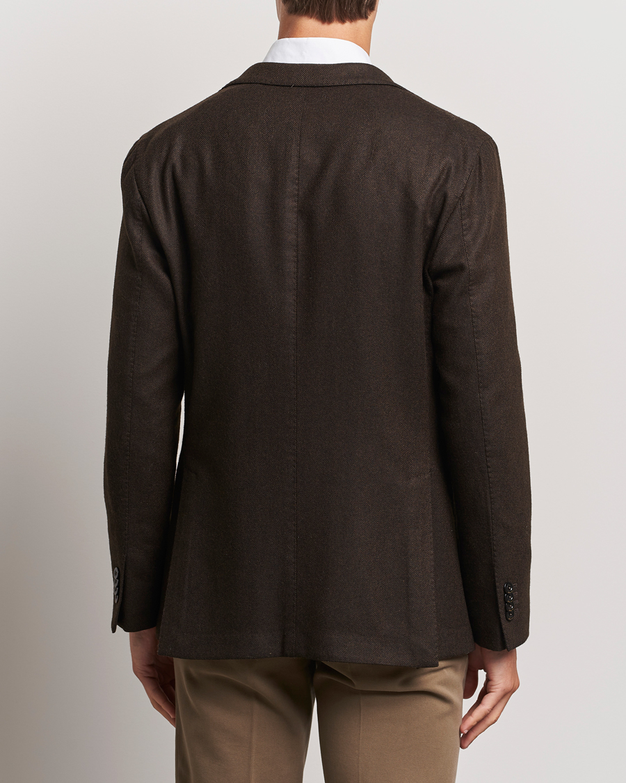 Herren | Sakkos | Boglioli | K Jacket Wool Herringbone Blazer Dark Brown