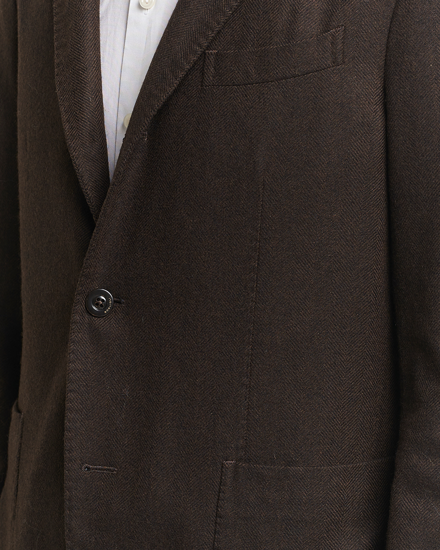 Herren | Sakkos | Boglioli | K Jacket Wool Herringbone Blazer Dark Brown