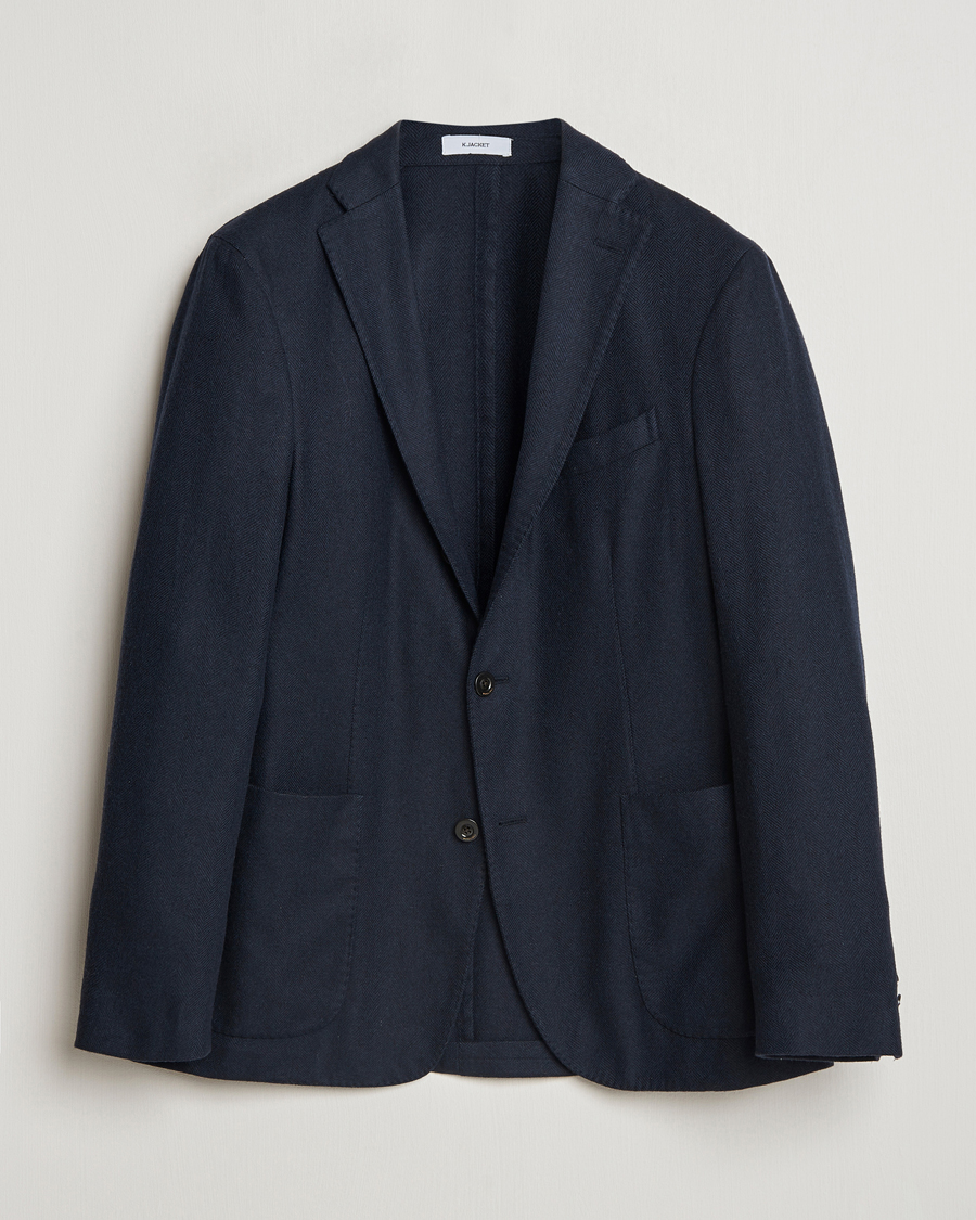 Herren | Sakkos | Boglioli | K Jacket Wool Herringbone Blazer Navy