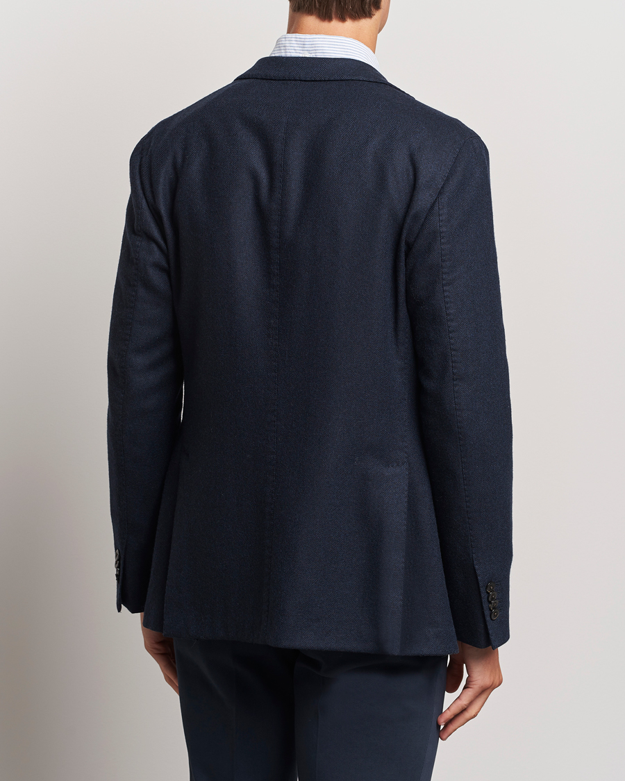 Herren | Sakkos | Boglioli | K Jacket Wool Herringbone Blazer Navy