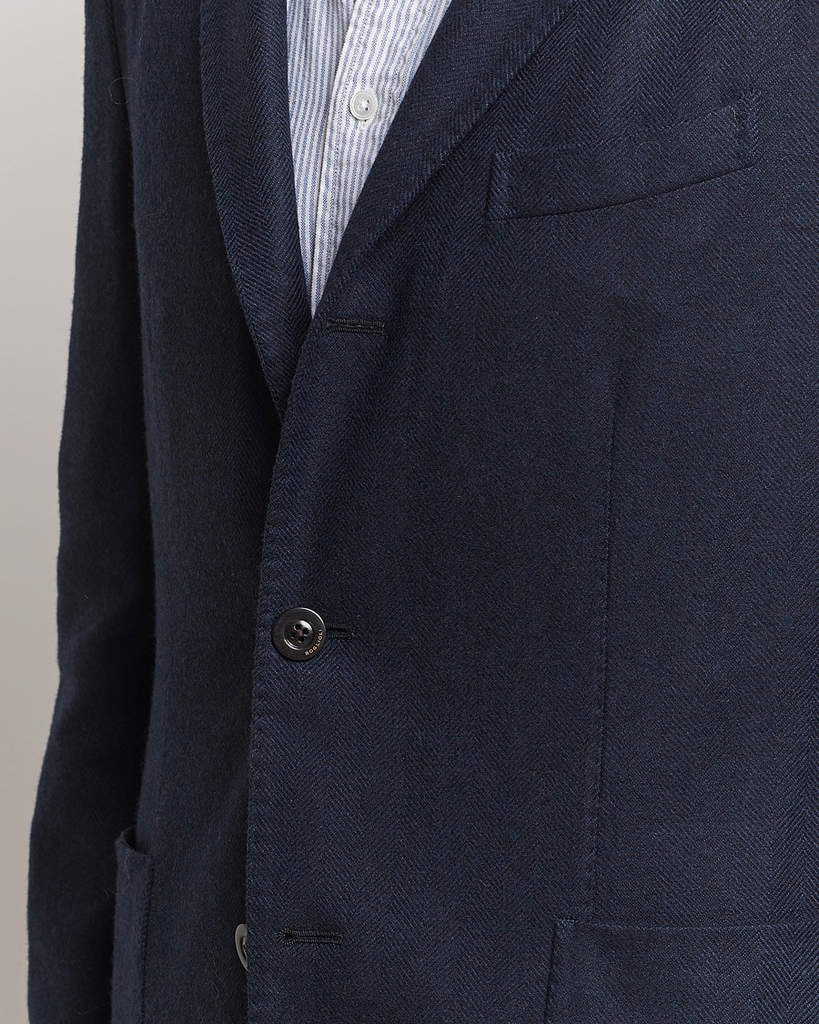Herren | Sakkos | Boglioli | K Jacket Wool Herringbone Blazer Navy