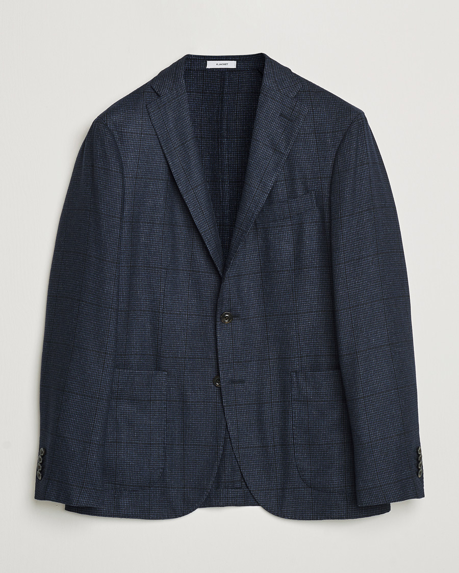 Herren | Sakkos | Boglioli | K Jacket Overcheck Wool Blazer Navy