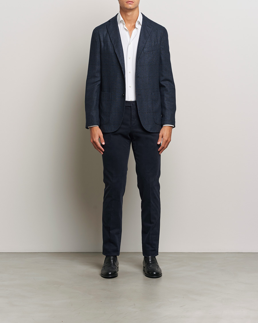 Herren | Sakkos | Boglioli | K Jacket Overcheck Wool Blazer Navy