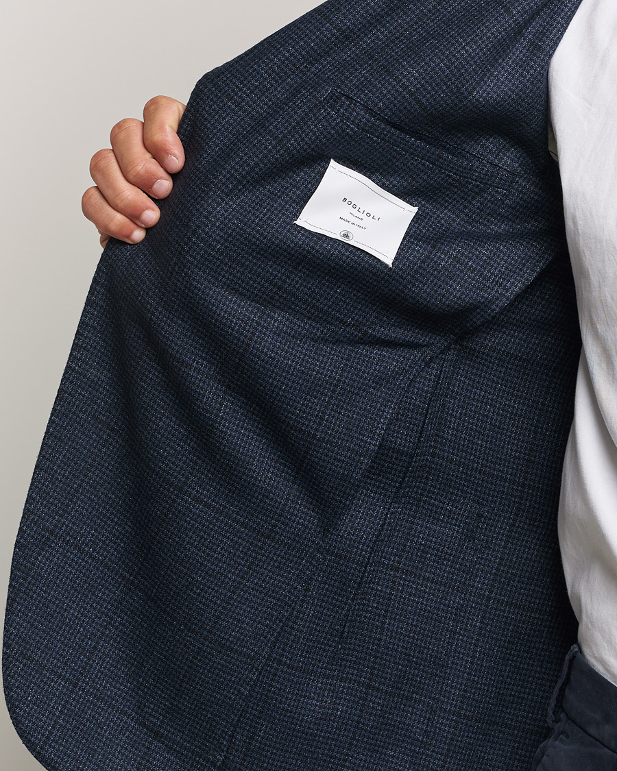 Herren | Sakkos | Boglioli | K Jacket Overcheck Wool Blazer Navy
