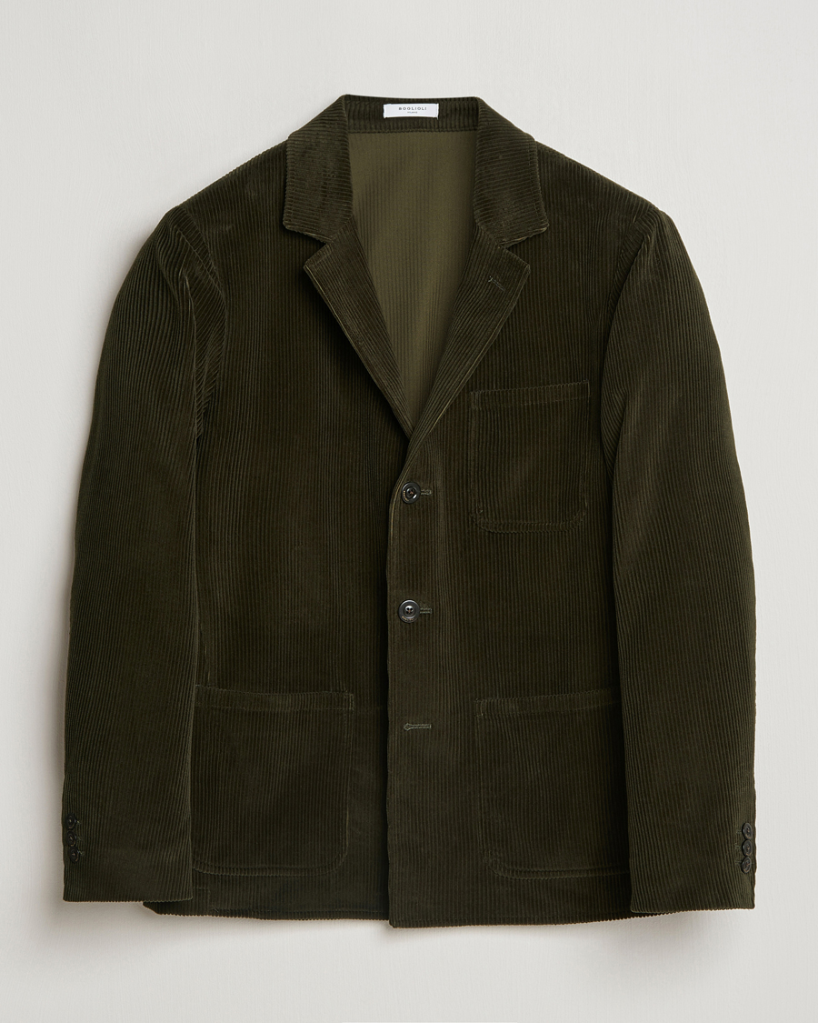 Herren | Sakkos | Boglioli | Wale Corduroy Painter Jacket Dark Green