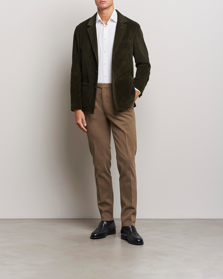 Herren | Sakkos | Boglioli | Wale Corduroy Painter Jacket Dark Green