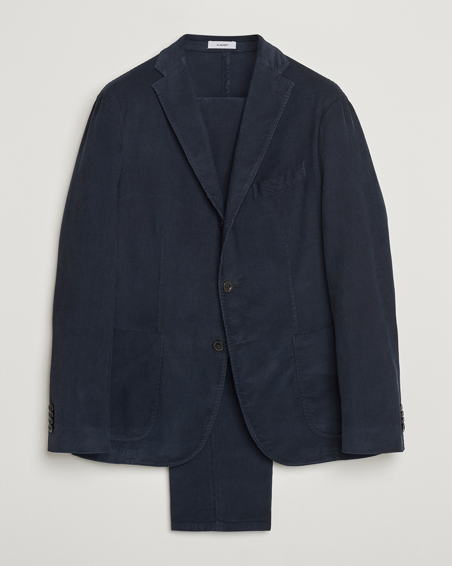 Herren | Anzüge | Boglioli | K Jacket Baby Corduroy Suit Navy