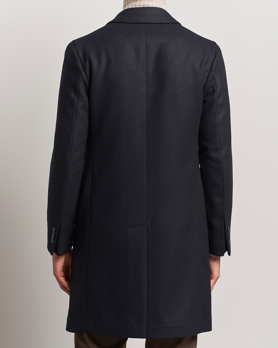 Herren | Jacken | Boglioli | Herringbone Wool Coat Navy