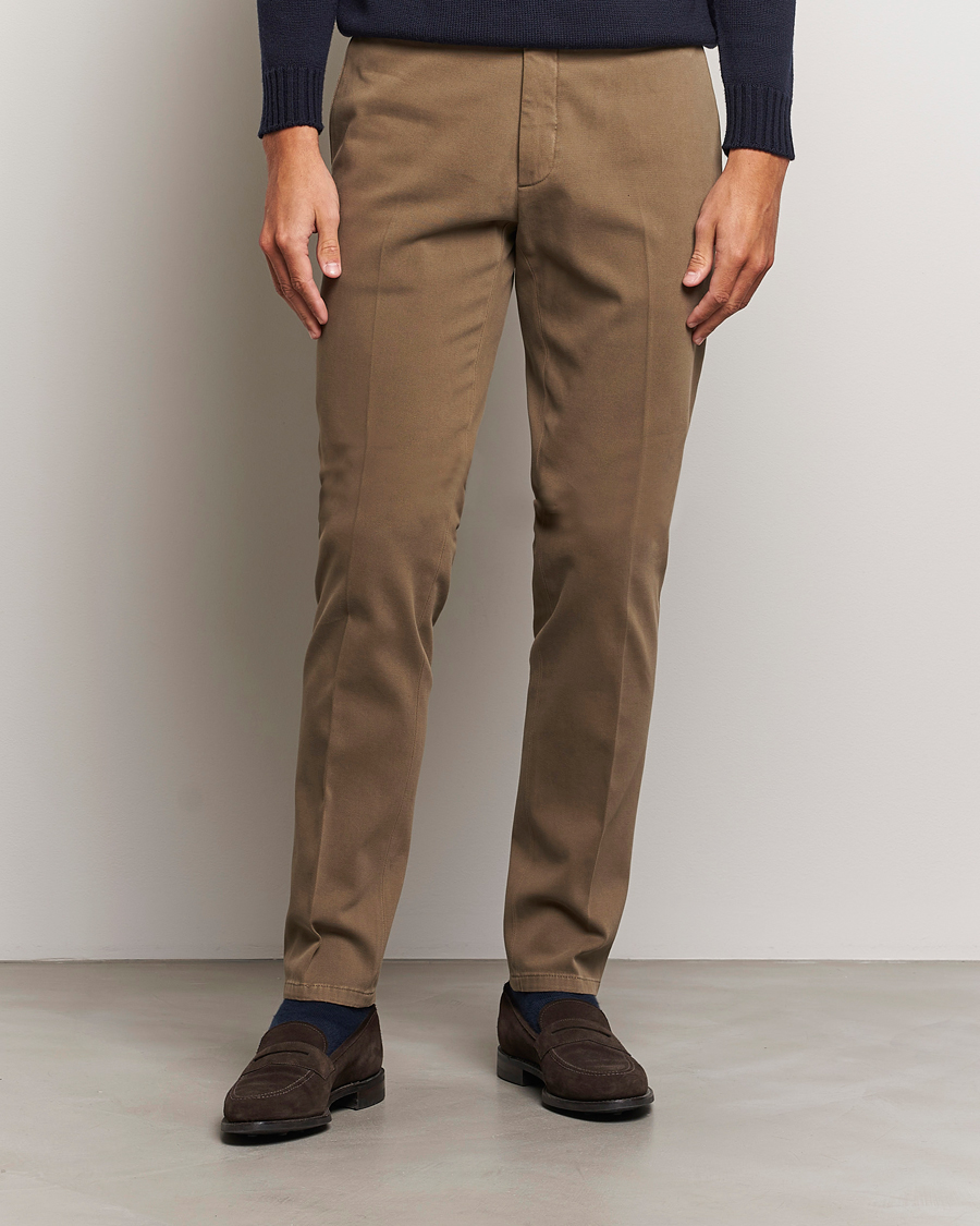 Herren | Hosen | Boglioli | Cotton Twill Trousers Brown