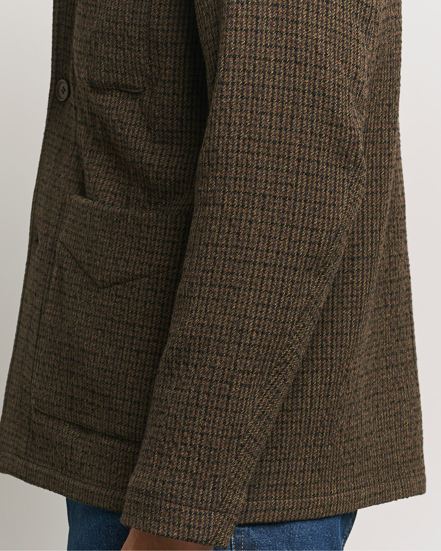 Herren | Jacken | Aspesi | Wool Houndstooth Jacket Dark Brown