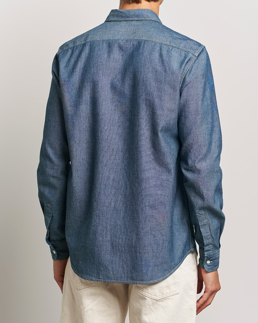 Herren | Hemden | Aspesi | Double Pocket Chambray Shirt Dark Wash