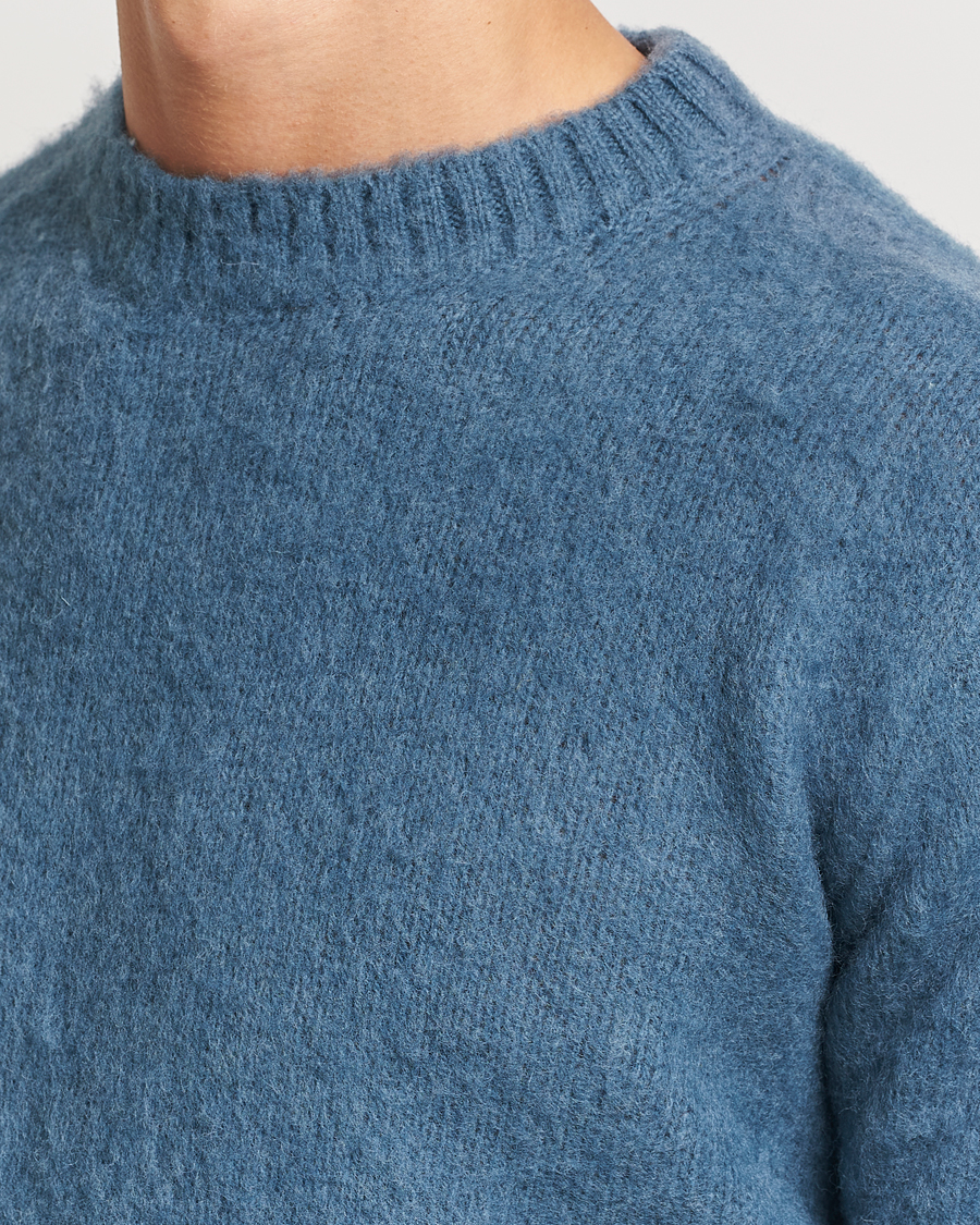 Herren | Pullover | Aspesi | Brushed Shetland Sweater Blue