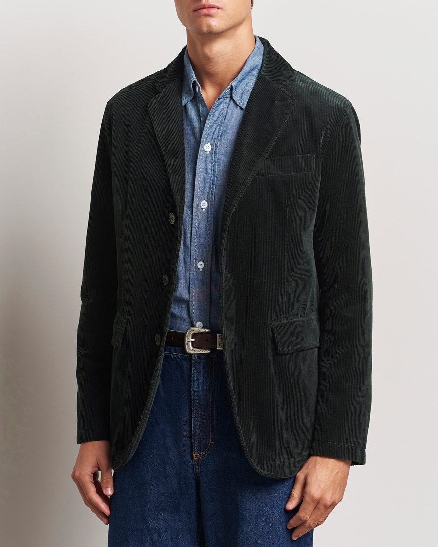 Herren | Sakkos | Aspesi | Corduroy Blazer Dark Green