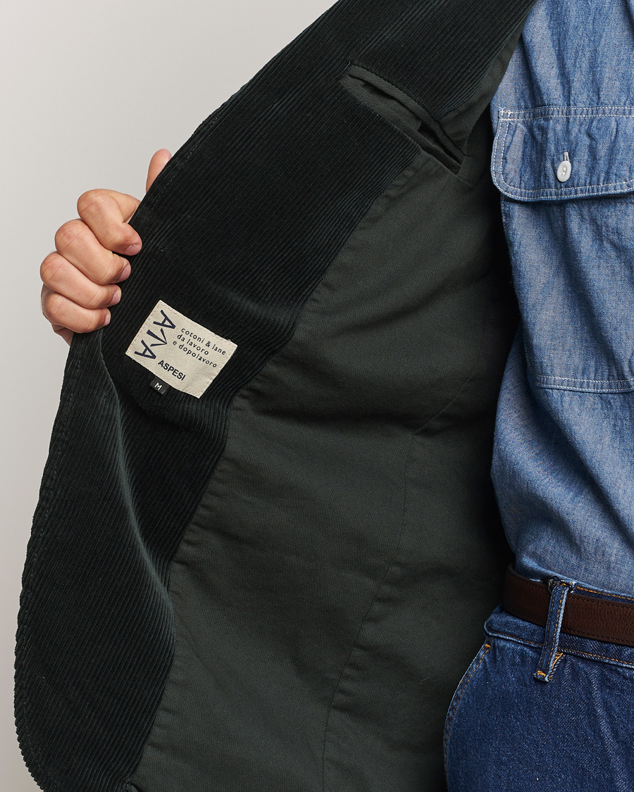 Herren | Sakkos | Aspesi | Corduroy Blazer Dark Green
