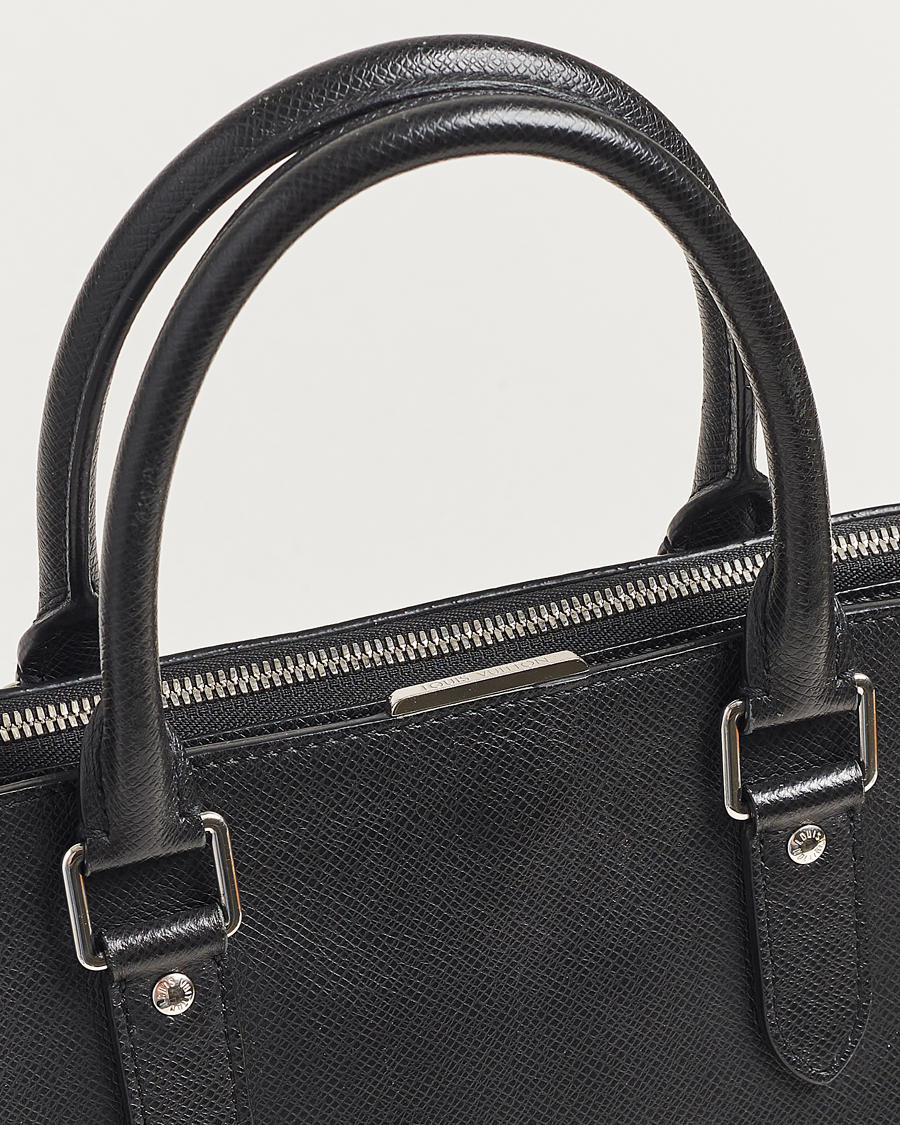 Herren | Louis Vuitton Pre-Owned Anton Brief Taiga Noir Silver | Louis Vuitton Pre-Owned | Anton Brief Taiga Noir Silver