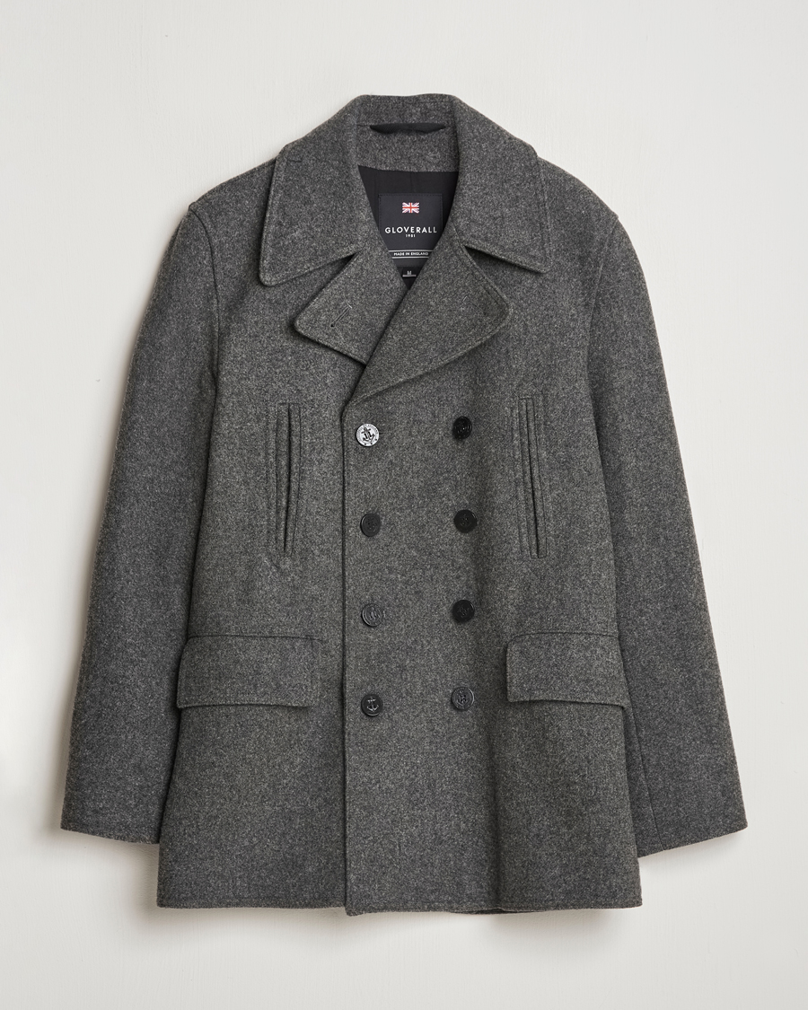 Herren | Jacken | Gloverall | Churchill Reefer Peacoat Grey