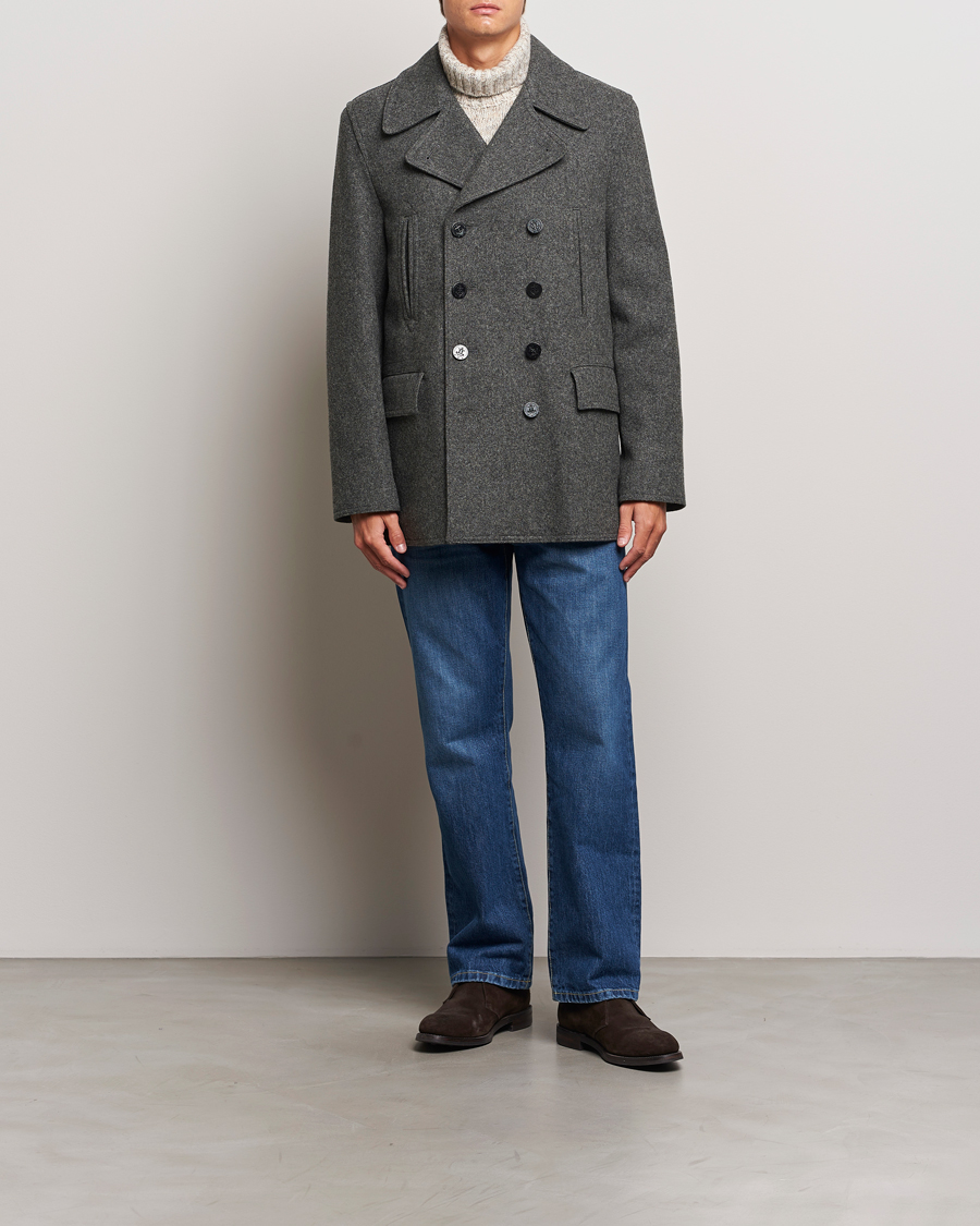 Herren | Jacken | Gloverall | Churchill Reefer Peacoat Grey