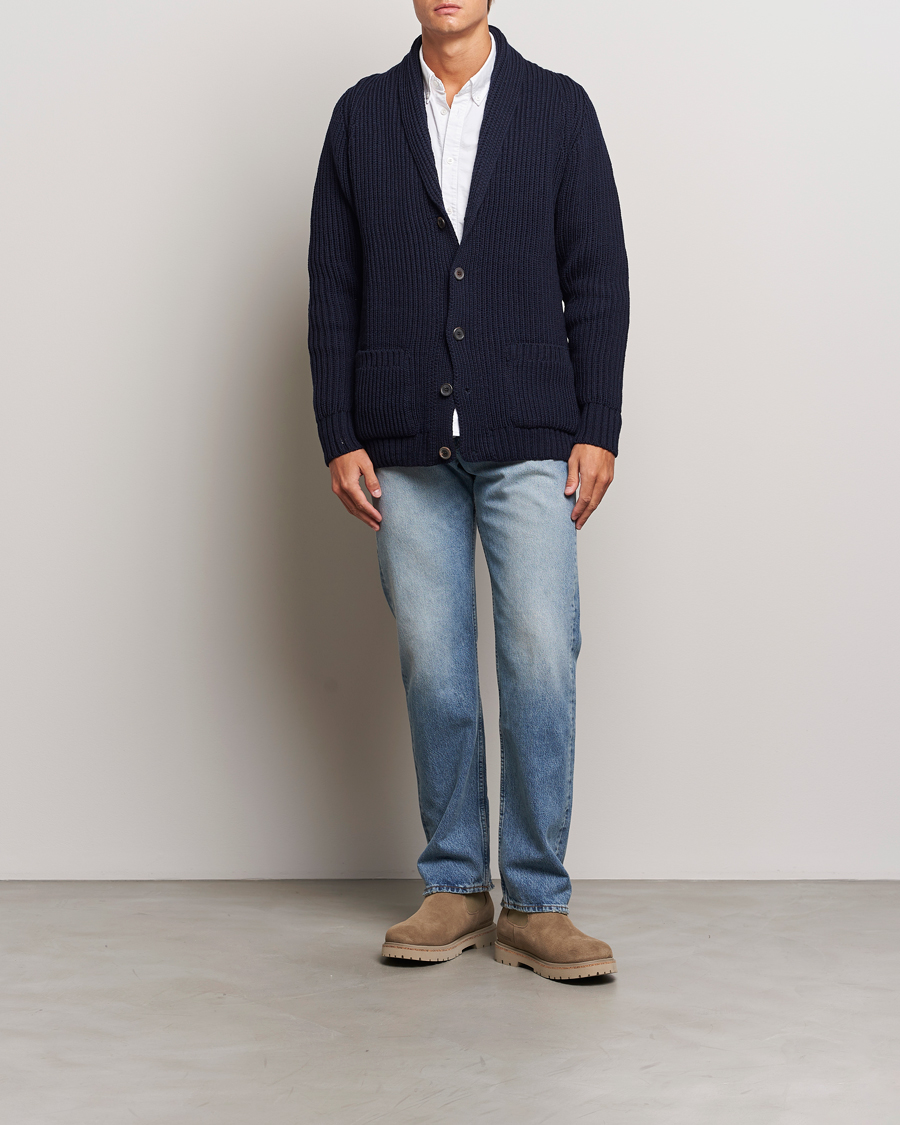 Herren | Pullover | Gloverall | Shawl Collar Cardigan Navy