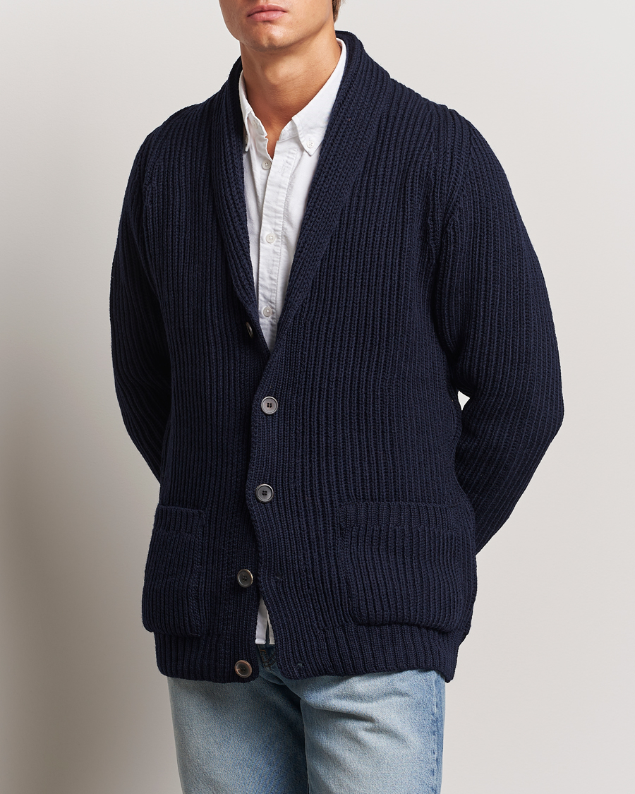 Herren | Pullover | Gloverall | Shawl Collar Cardigan Navy