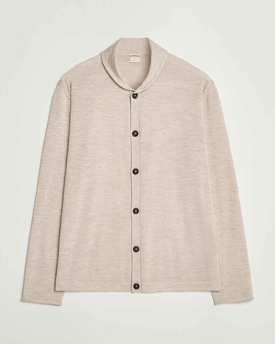 Herren | Pullover | Massimo Alba | Cashmere Shawl Collar Cardigan Beige