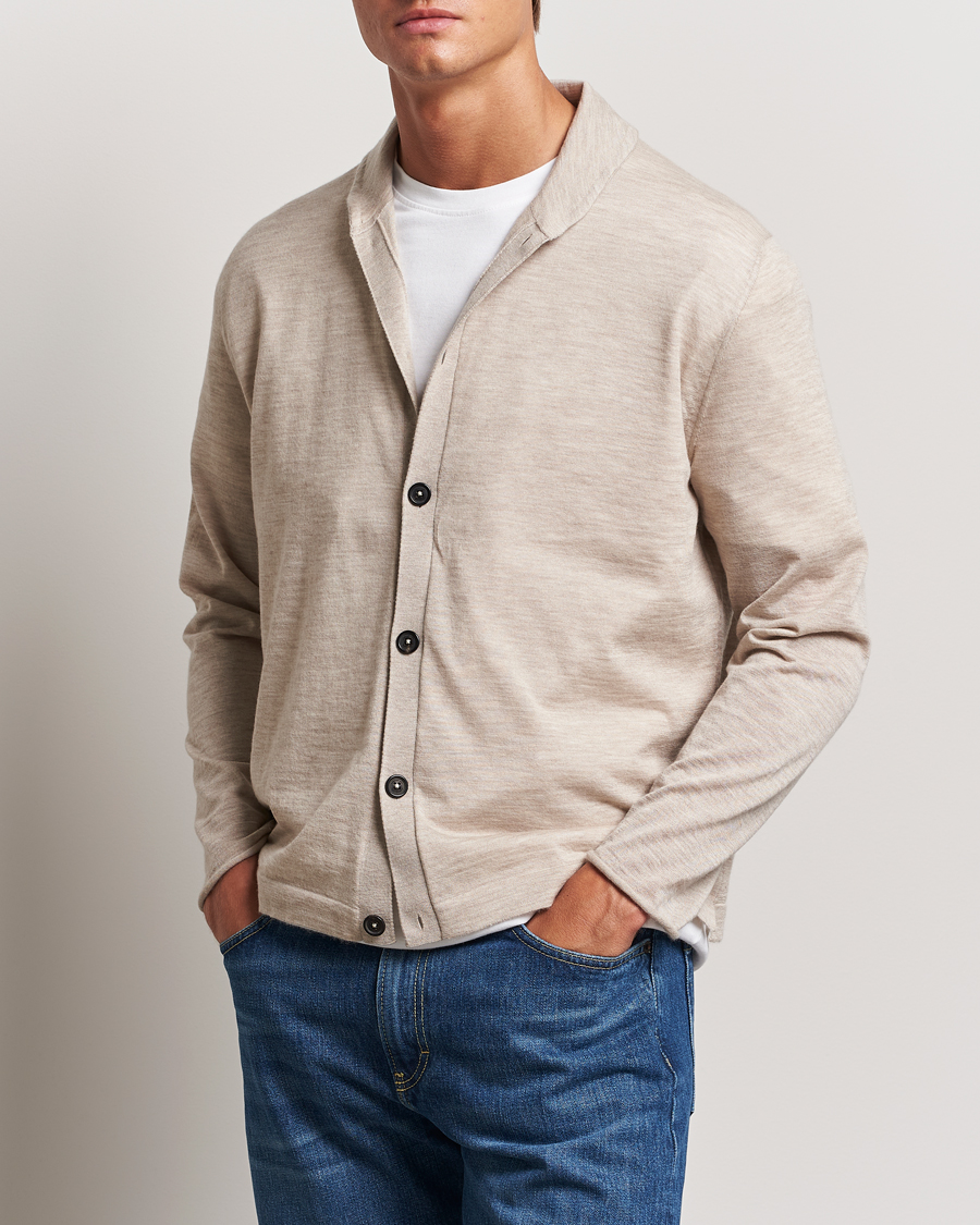 Herren | Pullover | Massimo Alba | Cashmere Shawl Collar Cardigan Beige