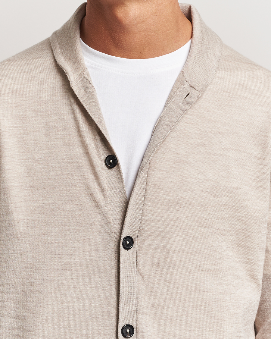 Herren | Pullover | Massimo Alba | Cashmere Shawl Collar Cardigan Beige