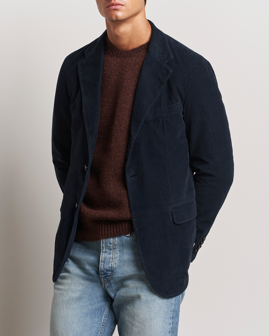 Herren | Sakkos | Massimo Alba | Baby Corduroy Blazer Navy