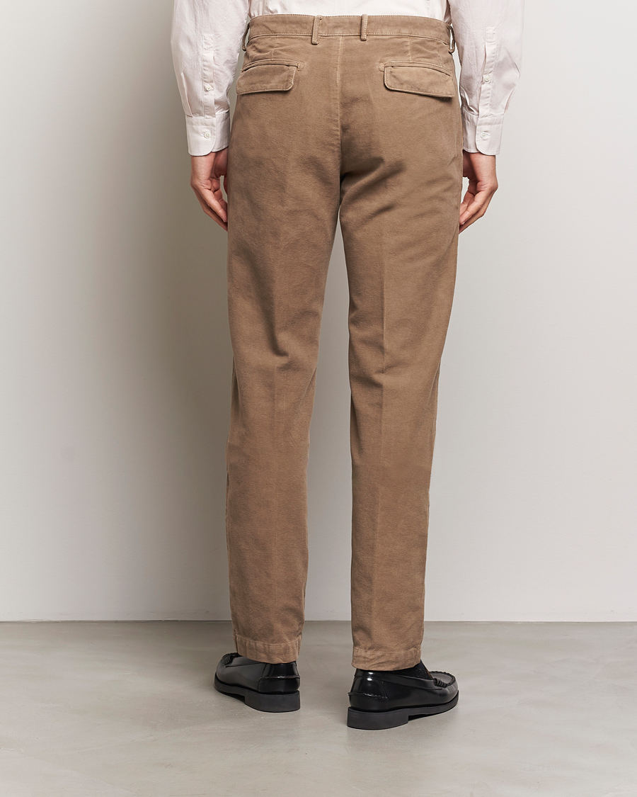 Herren | Hosen | Massimo Alba | Ionio Pleated Moleskine Trousers Brown
