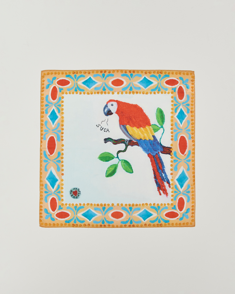 Herren | Massimo Alba Printed Cotton Pocket Square Pappagallo | Massimo Alba | Printed Cotton Pocket Square Pappagallo