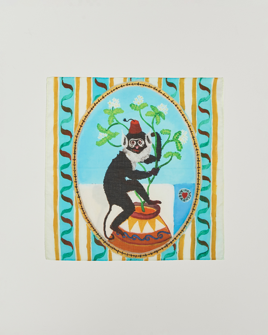 Herren | Massimo Alba Printed Cotton Pocket Square Cappucino | Massimo Alba | Printed Cotton Pocket Square Cappucino