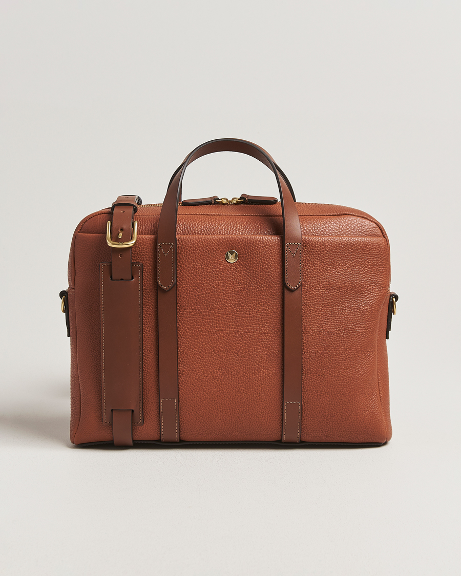 Herren | Mismo Aspire Pebbled Leather Briefcase Tabac | Mismo | Aspire Pebbled Leather Briefcase Tabac